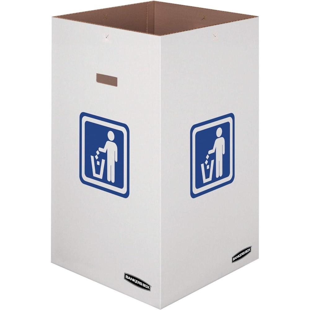 imageBankers Box 10 Pack 42 Gallon Corrugated Cardboard Trash and Recycling ContainersLarge
