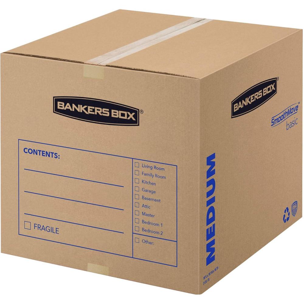 imageBankers Box Large Moving Box 7 Pack PrePrinted for Labeling 18in x 18in x 24in 7714002Medium