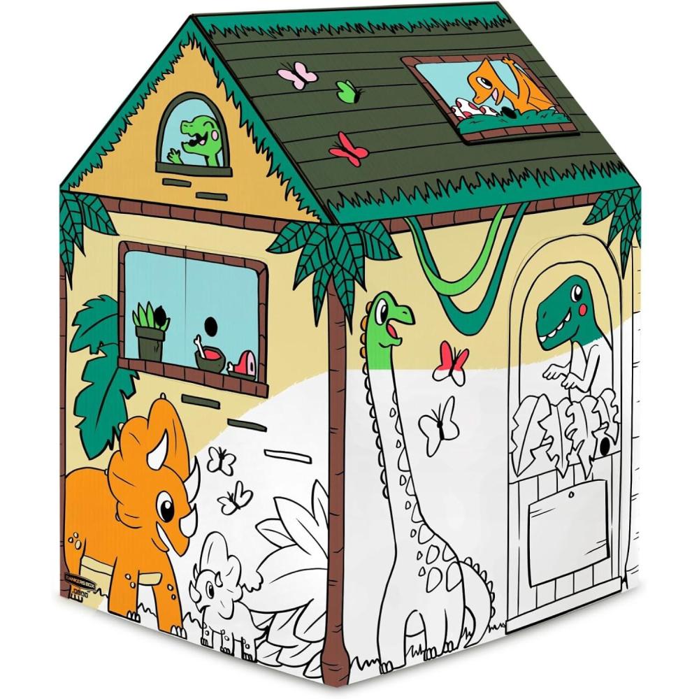 imageBankers Box at Play Color in Dinosaur Playhouse Cardboard Playhouse and Life Size Craft Activity for Kids and FamiliesDinosaur