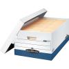 Bankers Box 12 Pack Presto Heavy-Duty File Storage Boxes, Instant Assembly, Lift-Off Lid, Letter, White/Black(Legal)