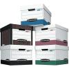 Bankers Box 12 Pack R-KIVE Heavy-Duty File Storage Boxes, FastFold, Lift-Off Lid, Letter, White/Black