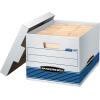 Bankers Box 12 Pack STOR/FILE Medium-Duty File Storage Boxes, FastFold, Lift-Off Lid, Letter/Legal, White/Blue
