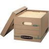 Bankers Box 12 Pack STOR/File Basic-Duty 100% Recycled File Storage Boxes, Lift-Off Lid, Letter/Legal, Kraft/Green
