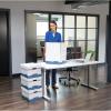Bankers Box 4 Pack HANG’N’STOR Medium-Duty File Storage Boxes, FastFold, Lift-Off Lid, Letter, White/Blue