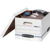 Bankers Box 4 Pack STOR/FILE Basic Duty File Storage Boxes, Standard Assembly, Lift-off Lid, Letter/Legal, White/Blue(Standard Packaging)