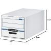 Banker’s Box 6 Pack STOR/DRAWER STEEL PLUS Basic Space Saving Filing Cabinet, Stacks 2 High, Legal, White/Blue
