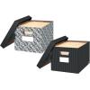 Bankers Box Decorative Storage Boxes with Lids for Home Decor Brocade, 4 Pack (0022705)(Brocade)