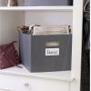 Bankers Box Decorative Storage Boxes with Lids for Home Decor Brocade, 4 Pack (0022705)(Pinstripe)