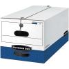 Bankers Box Liberty Heavy-Duty Storage Boxes, FastFold, String and Button, Legal, 4 Pack (0001203), White/Blue