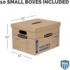 Bankers Box Small Classic Moving Box 10 Pack, Reinforced Handles, Tape-Free Assembly, Box with Lid, 15-in x 12-in x 10-in (7714203)