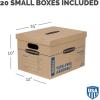 Bankers Box Small Classic Moving Box 20 Pack, Reinforced Handles, Tape-Free Assembly, Box with Lid, 15-in x 12-in x 10-in (7714210)(20 Pack)