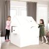 Bankers Box at Play Color in Blank Playhouse, Cardboard Playhouse and Life Size Craft Activity for Kids and Families