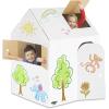 Bankers Box at Play Color in Blank Playhouse, Cardboard Playhouse and Life Size Craft Activity for Kids and Families