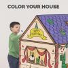 ‎Bankers Box at Play Color in Dinosaur Playhouse, Cardboard Playhouse and Life Size Craft Activity for Kids and Families(Birthday Playhouse)