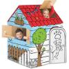 Bankers Box at Play Color in Dog Playhouse, Cardboard Playhouse for and Life Size Craft Activity for Kids and Families