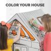 Bankers Box at Play Color in Winter Cottage Playhouse, Cardboard Playhouse and Life Size Craft Activity for Kids and Families(Gingerbread)