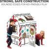 Bankers Box at Play Color in Winter Cottage Playhouse, Cardboard Playhouse and Life Size Craft Activity for Kids and Families(Gingerbread)