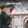 Bankers Box at Play Color in Winter Cottage Playhouse, Cardboard Playhouse and Life Size Craft Activity for Kids and Families(Winter Cottage)