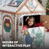 Bankers Box at Play Color in Winter Cottage Playhouse, Cardboard Playhouse and Life Size Craft Activity for Kids and Families(Winter Cottage)