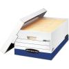 Bankers Box 12 Pack Presto Heavy-Duty File Storage Boxes, Instant Assembly, Lift-Off Lid, Letter, White/Black(Legal)