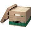 Bankers Box 12 Pack STOR/FILE Medium-Duty 100% Recycled File Storage Boxes, FastFold, Lift-Off Lid, Letter/Legal, Kraft/Green(12-Pack)