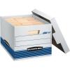 Bankers Box 12 Pack STOR/FILE Medium-Duty File Storage Boxes, FastFold, Lift-Off Lid, Letter/Legal, White/Blue