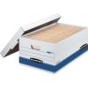 Bankers Box 12 Pack STOR/FILE Medium-Duty File Storage Boxes, FastFold, String and Button, Legal, White/Blue(12-Pack)
