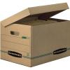 Bankers Box 12 Pack SYSTEMATIC Basic-Duty 100% Recycled File Storage Boxes, Standard Setup, Attached Flip Top Lid, Letter/Legal, Kraft/Green