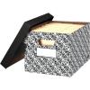 Bankers Box Decorative Storage Boxes with Lids for Home Decor Brocade, 4 Pack (0022705)(Brocade)