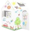 Bankers Box at Play Color in Blank Playhouse, Cardboard Playhouse and Life Size Craft Activity for Kids and Families