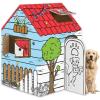Bankers Box at Play Color in Dog Playhouse, Cardboard Playhouse for and Life Size Craft Activity for Kids and Families