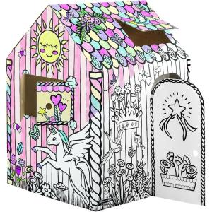 Bankers Box at Play Color in Unicorn Playhouse, Cardboard Playhouse and Life Size Craft Activity for Kids and Families
