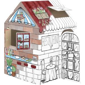 Bankers Box at Play Color in Winter Cottage Playhouse, Cardboard Playhouse and Life Size Craft Activity for Kids and Families(Treats ‘N’ Eats)