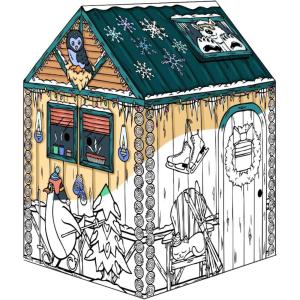 Bankers Box at Play Color in Winter Cottage Playhouse, Cardboard Playhouse and Life Size Craft Activity for Kids and Families(Winter Cottage)