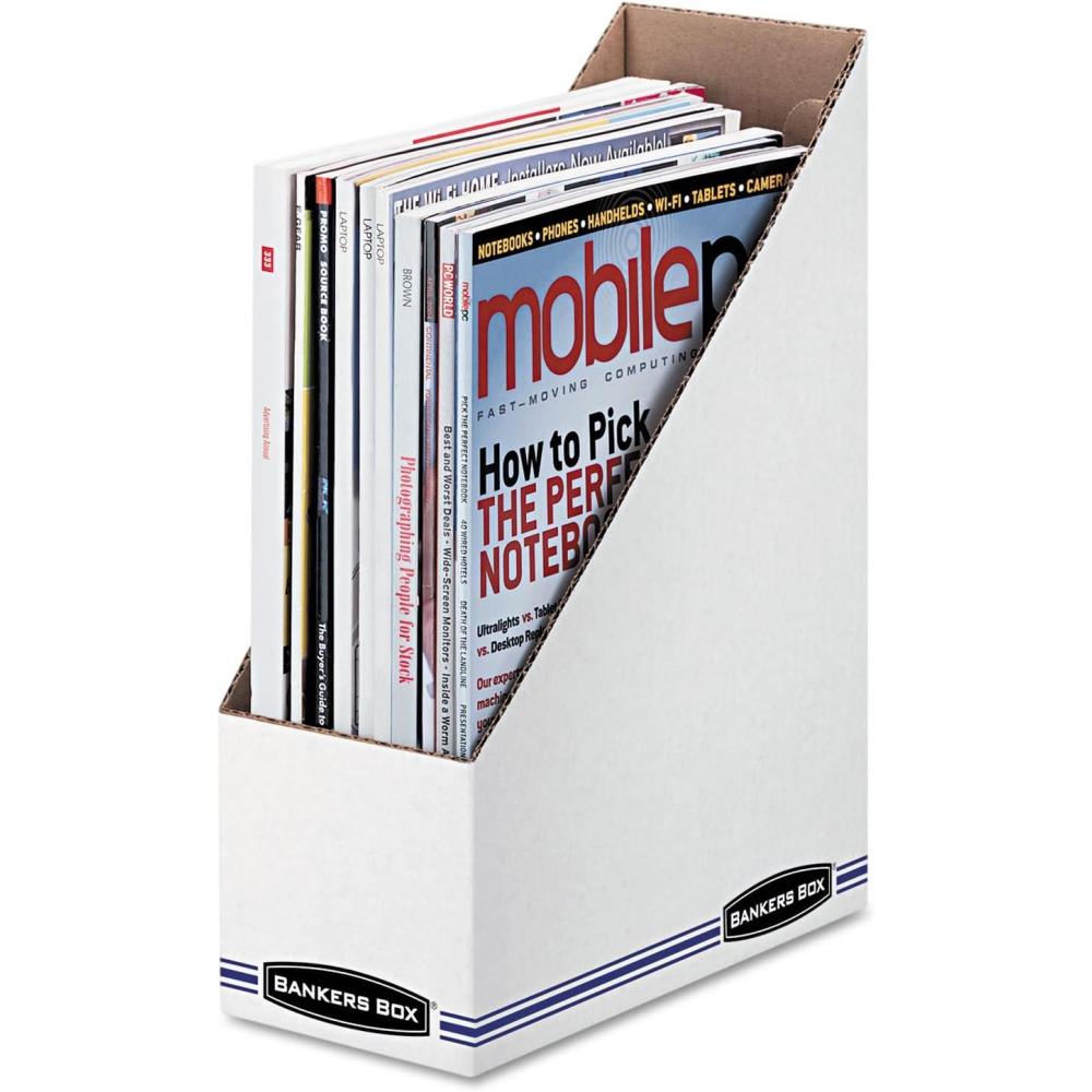 imageBankers Box Magazine File Holders Oversized Letter Wood Grain 12 Pack 07224White