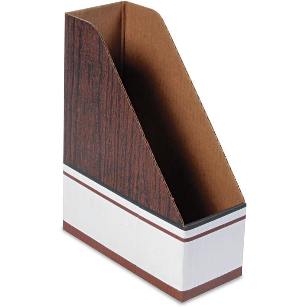 imageBankers Box Magazine File Holders Oversized Letter Wood Grain 12 Pack 07224Wood Grain