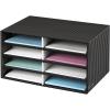 Bankers Box Decorative Eight Compartment Literature Sorter, Letter, Black/Gray Pinstripe (6170301)(12.0 H x 1.625 L x 23.37 W)